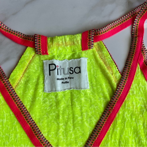 Pitusa Inca Mini Sun Dress Beach Cover Up in Lemon Yellow Petite XS - Picture 5 of 11